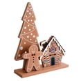 thumbnail image 1 of ZPAQI Holiday Wood Tiered Tray Ornament Gingerbreads Man Tree Designs Tabletop Sign, 1 of 16