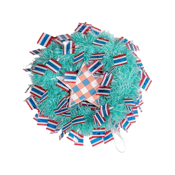 ZPAQI Independence Day Wreath God Bless America Garland Patriotic Veterans Day Wreath for Front Door Wall Ornaments