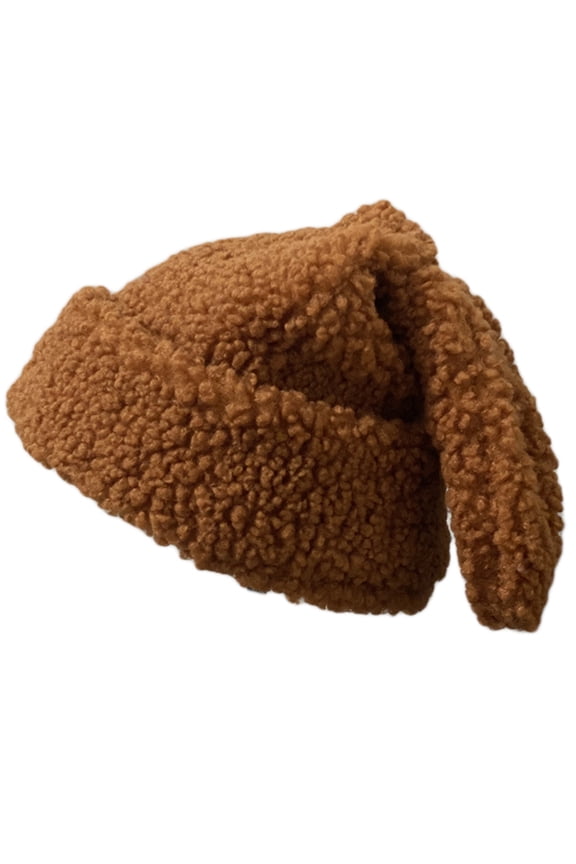 Korean Version Rabbit Ears Knitted Hat Women Thick Knitted Cap for Daily Wear