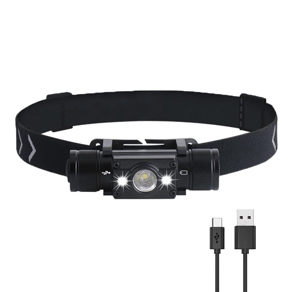 ZPAQI LED Headlamp 7-Mode Headlight Type-C USB Rechargeable Waterproof Head Torch Battery not included