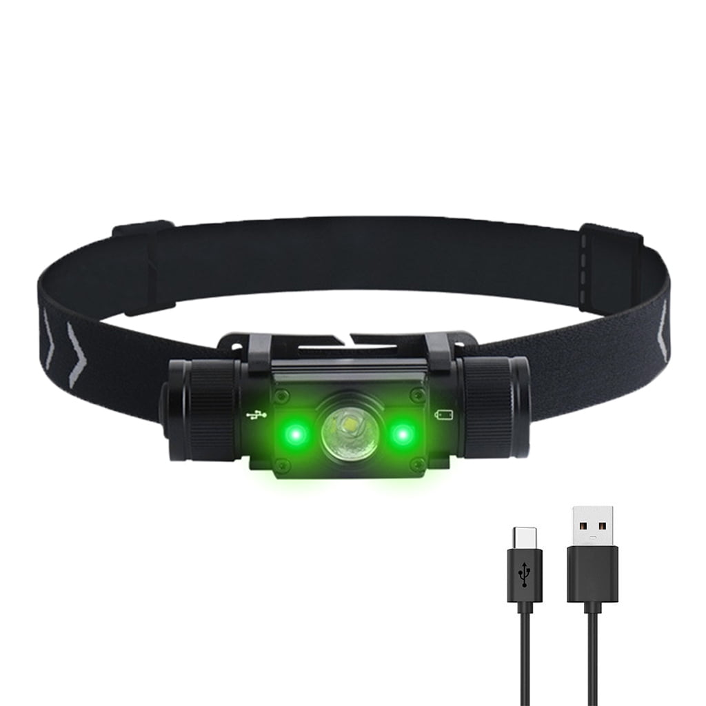 ZPAQI LED Headlamp 7-Mode Headlight Type-C USB Rechargeable Waterproof Head Torch Battery not included