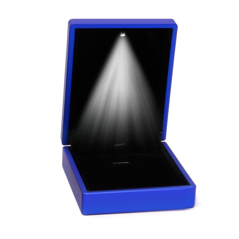 ZPAQI LED Light Pendant Box Blue Necklace Display Case Jewelry Gift Box ...