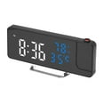 thumbnail image 1 of ZPAQI LED Mirror Alarm Clock Projecting Time Temperature Humidity Modern Clock 12/24, 1 of 21