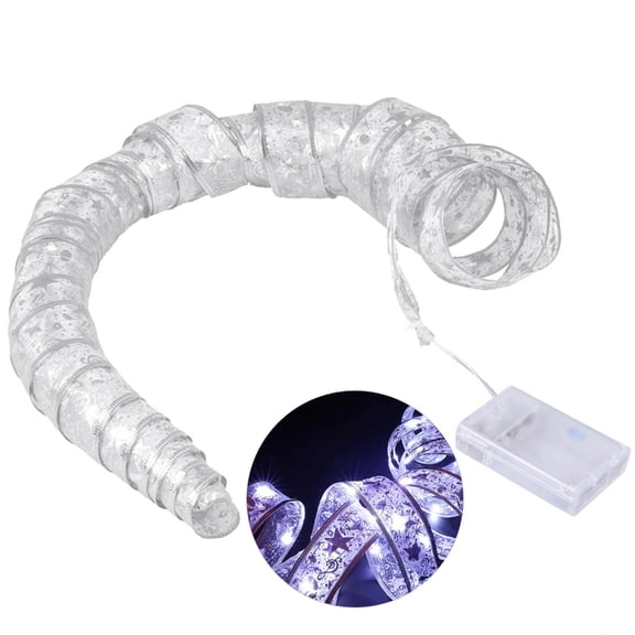 ZPAQI LED Ribbon Christmas Lights Shining Ribbon Fairy Lights DIY Lace Bow Lights