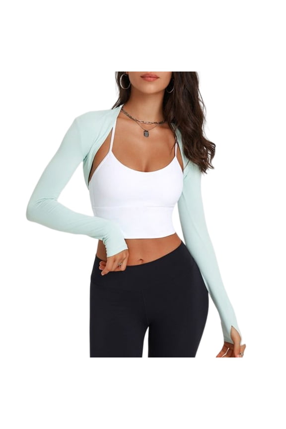 Ladies Sun Protection Clothing Womens Yoga Shrug Crop Tops Open Front Cardigan