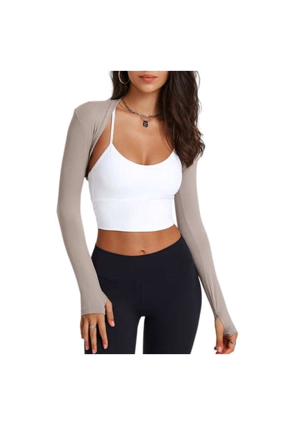Ladies Sun Protection Clothing Womens Yoga Shrug Crop Tops Open Front Cardigan
