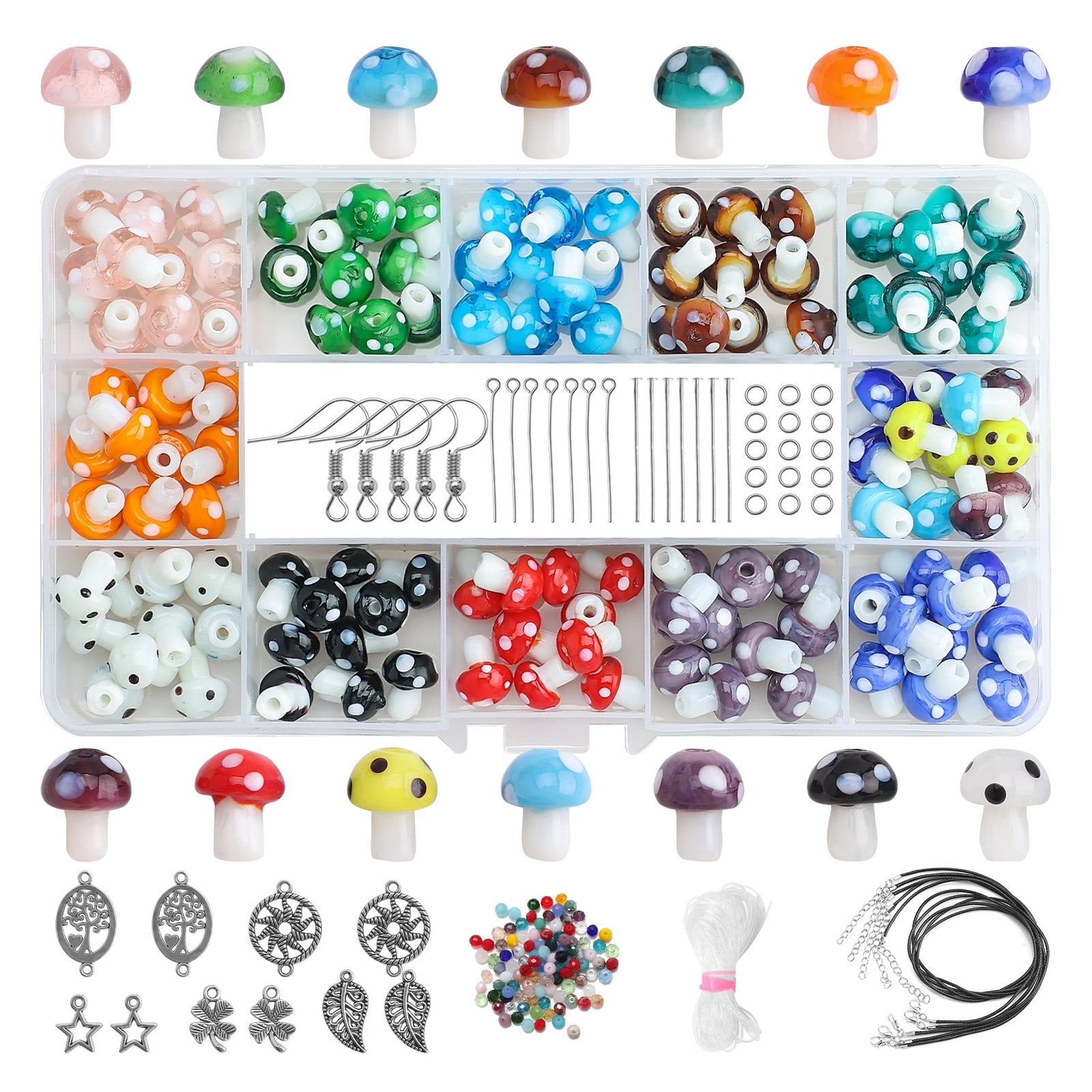 ZPAQI Lampwork Beads Mixed Mushroom Charm Bead Spacer Loose Beads Jewelry Present