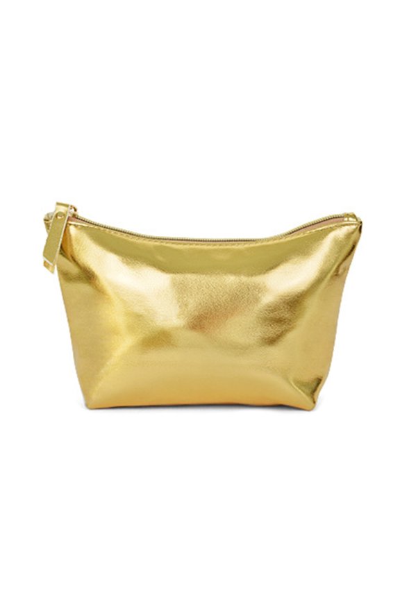 Large Capacity Make Up Pouch Handheld Gold Zipper Bag Storage Bags for Travel