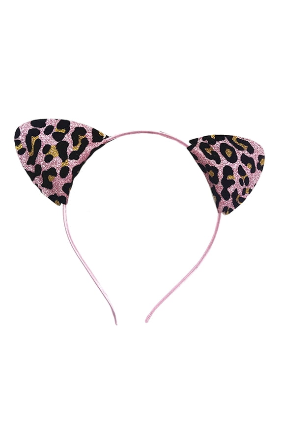 Leopard Print Cats Ear Hairband Hairhoop Party Celebration Props