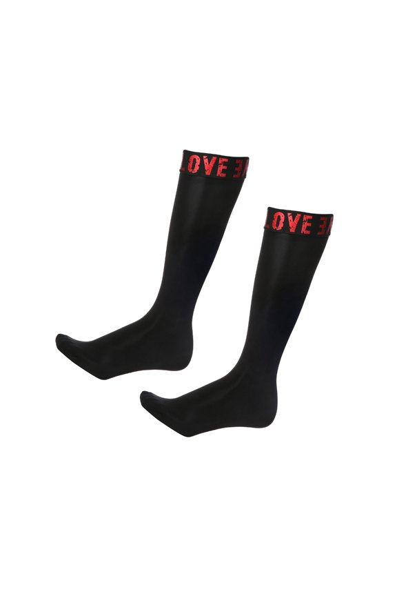 Luxurious Men's Business Dress Socks Breathable Oil Glossy Letter Knee Socks