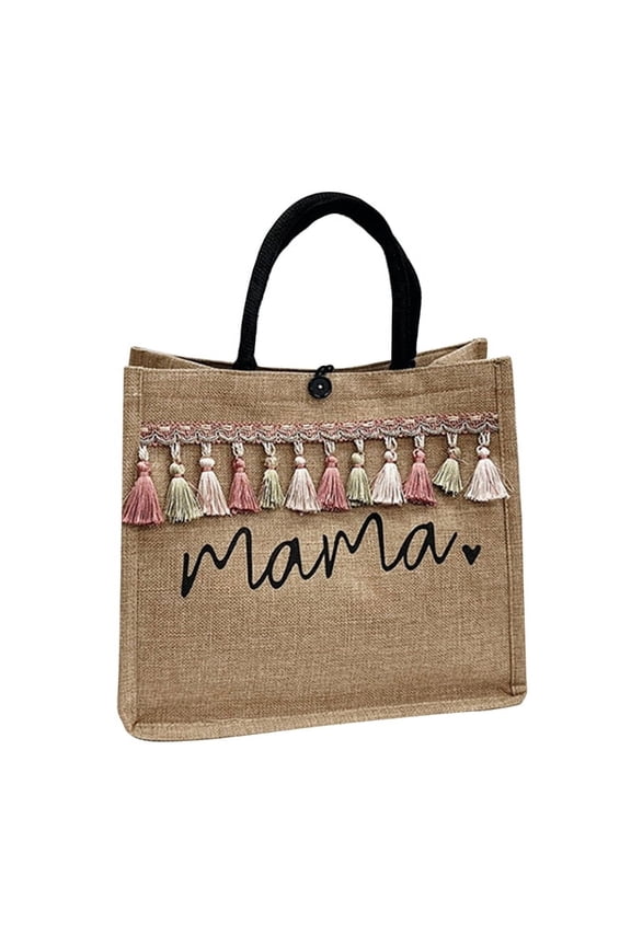 Mama Printed Tote Bag with Handle Beach Bags Wedding Shopping Grocery Handbag For Mother's Day Gift
