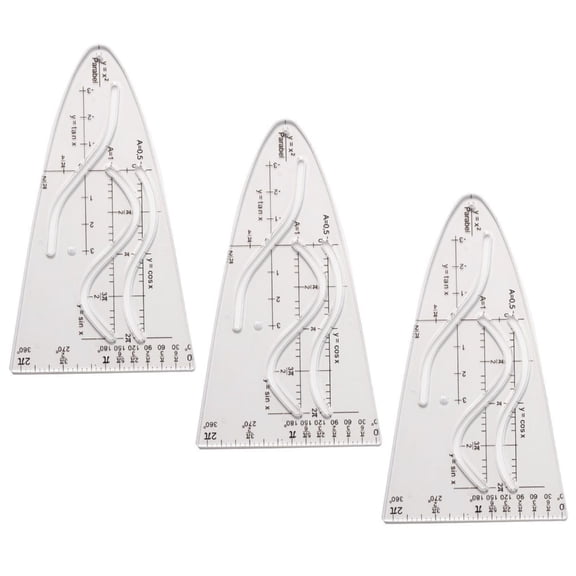 ZPAQI Math Parabolic Stencil Cosine Ruler for Teacher, Students, Parabola Template
