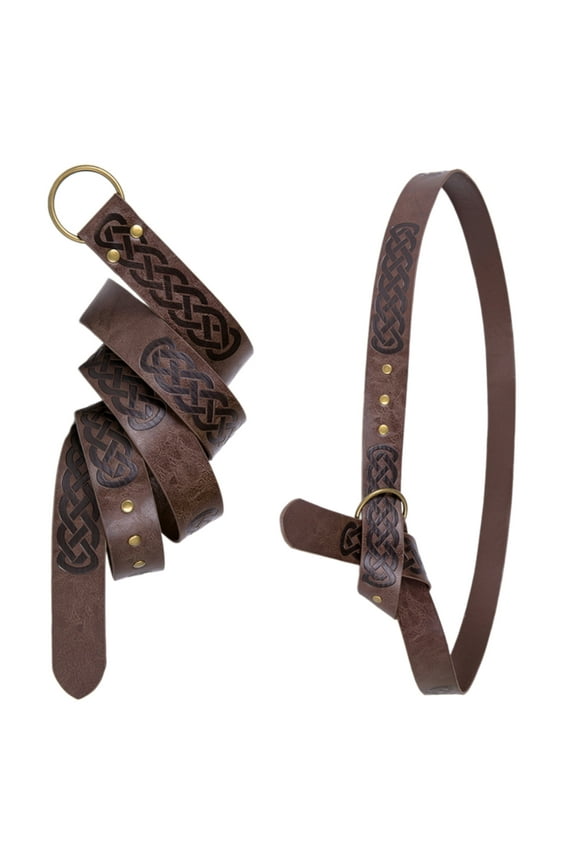 Medieval Belt Retros Embossed Swords Belt Renaissance Belt Leather Waistband
