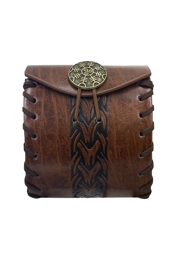 Medieval Cube Bag Renaissance Wallets PU Leather Coin Bag Change Purse