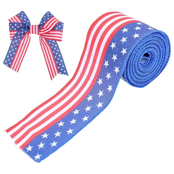 ZPAQI Memorials Day Patriotics Wire Ribbons Independences Day 4th of Julys Ribbons