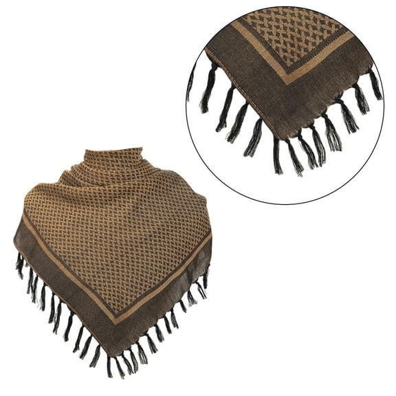 ZPAQI Mens Shemagh Scarves Keffiyeh Square Scarf with Tassels Thicken Arab Headscarf