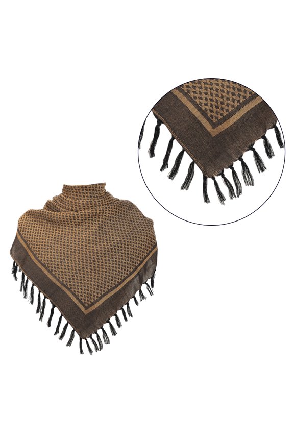 Mens Shemagh Scarves Keffiyeh Square Scarf with Tassels Thicken Arab Headscarf