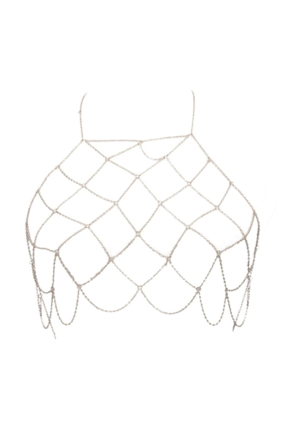 Mesh Body Chain Handmade Chest Chain Sexy Beach Bikini Bra Chain for Women