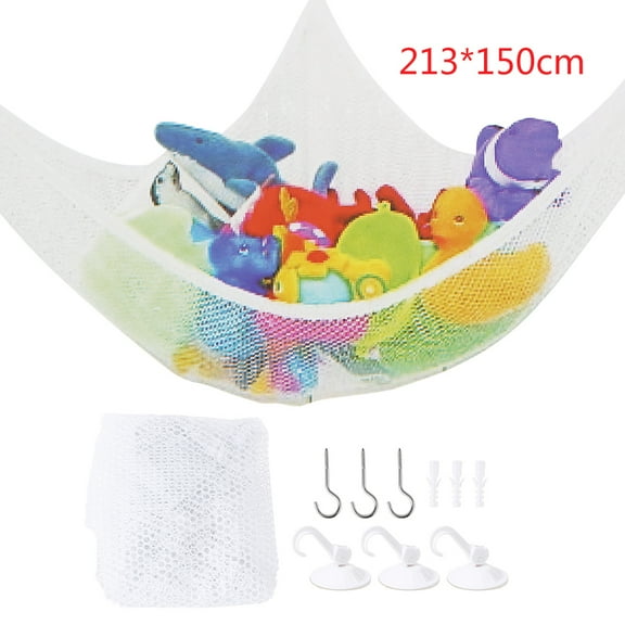 ZPAQI Mesh Net Toy Hammock Corner Stuffed Animals Kids Baby Hanging Storage Organizer