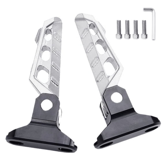 ZPAQI Metal Footrest Pedals Foldable Footrests Compact Folding Foot Pegs for