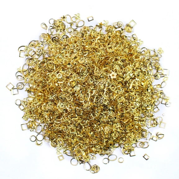 ZPAQI Metal Nail Art Studs Star Moon Hollow Studs Multiple Shapes 3D Nail Rivets Stud