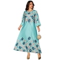 thumbnail image 1 of ZPAQI Middle Eastern Robe Dress Flower Print Middle East Dress Women Islamic Robe, 1 of 20
