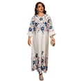 thumbnail image 1 of ZPAQI Middle Eastern Robe Dress Flower Print Middle East Dress Women Islamic Robe, 1 of 21