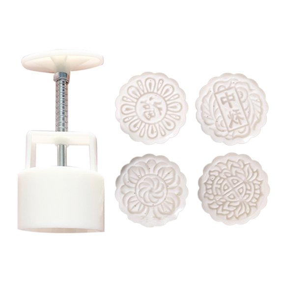 ZPAQI Moon Cake Mould Mid Autumn Festival Cookie Cutter Chinese Character Stamps Gift