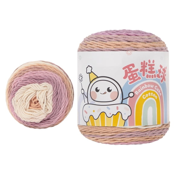ZPAQI Multicoloured Gradients Crochet Yarn Soft Yarn Knitting Yarn Cake Yarn for Hat