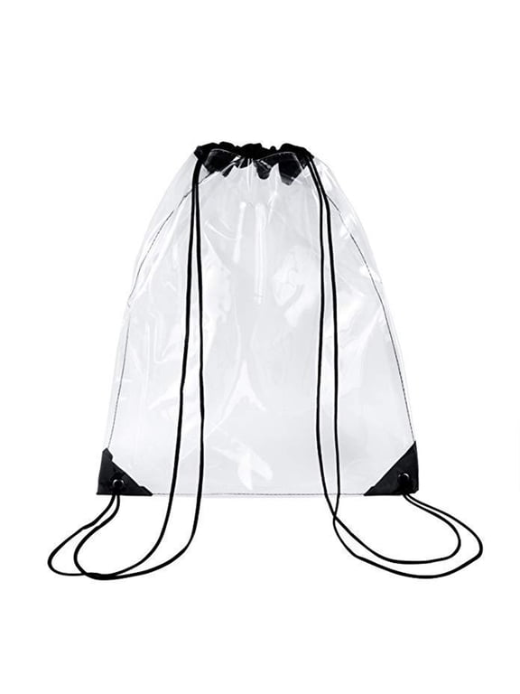 New Transparent Drawstring Backpack School Tote Gym Bag Sport Pack