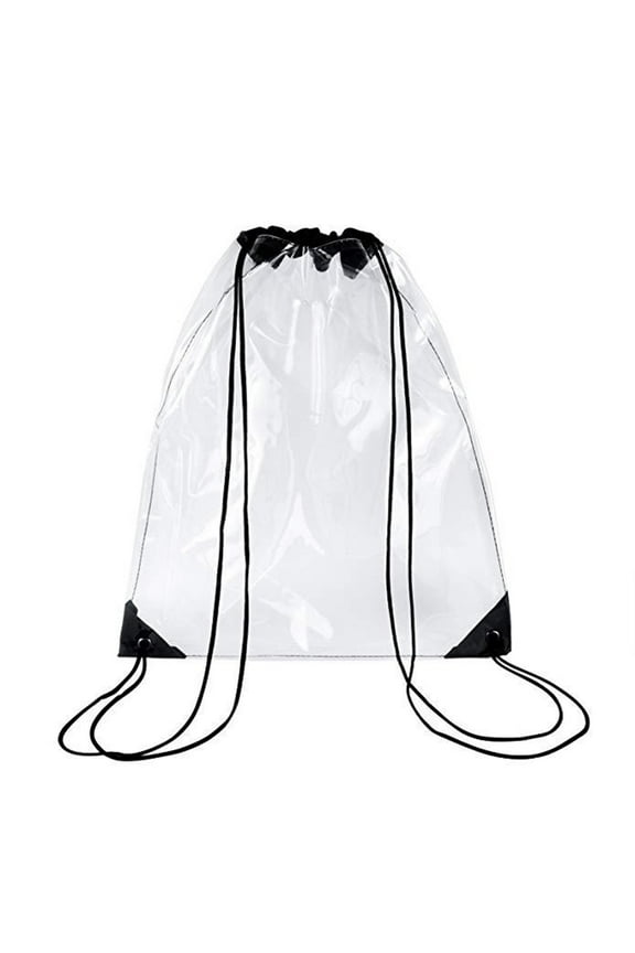 New Transparent Drawstring Backpack School Tote Gym Bag Sport Pack
