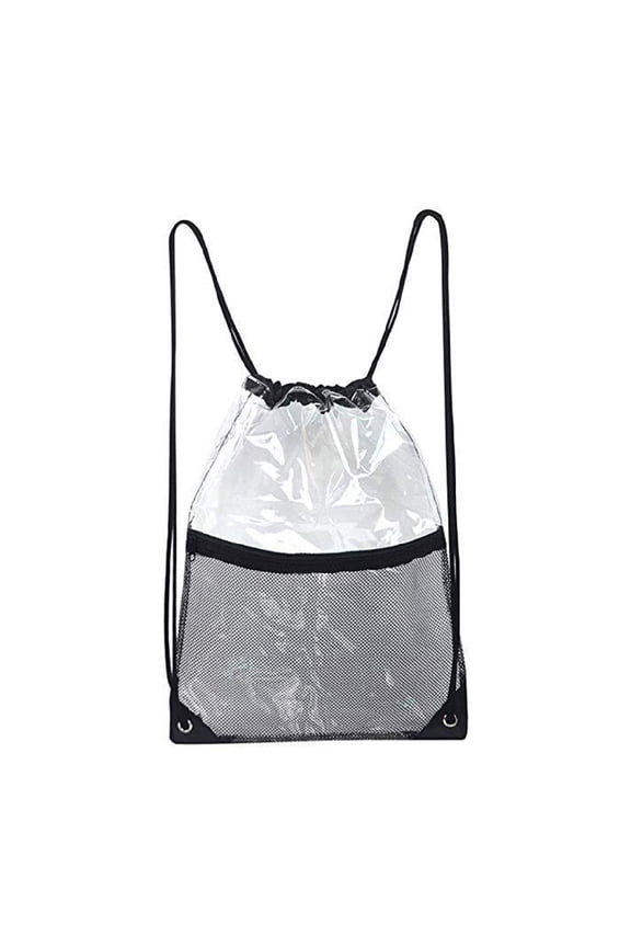 New Transparent Drawstring Backpack School Tote Gym Bag Sport Pack