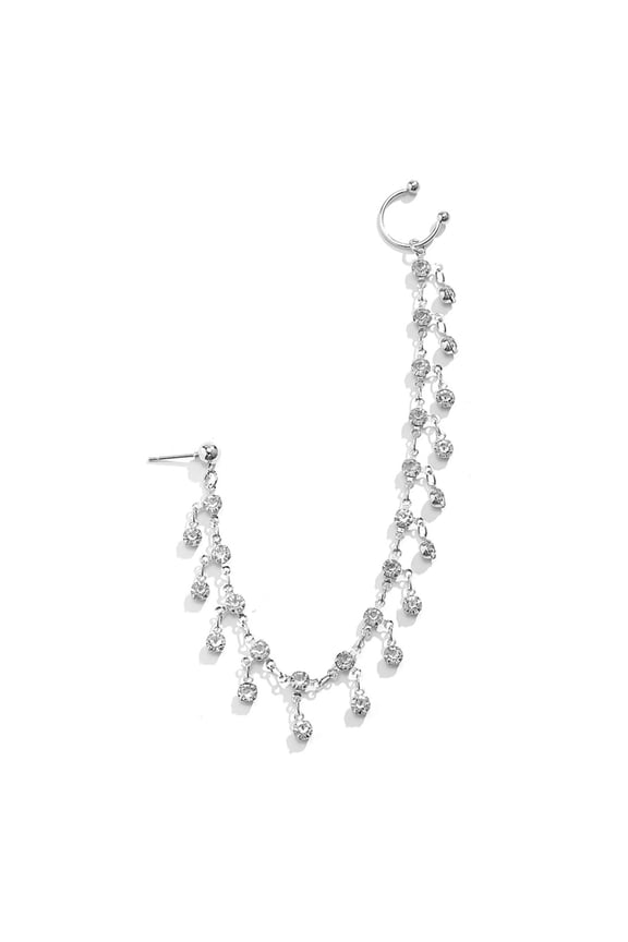 Non Piercing Nose Hoop Ring Dangle Chain Earrings Body Piercing Studs Jewelry