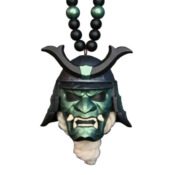 ZPAQI Novelty Japanese Oni Samurai Car Hanging Pendant Halloween Devil Decoration Rearview Mirrors Styling