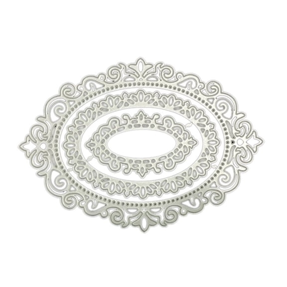 ZPAQI Oval Cutting Dies Lace Embossing Die Cuts Stencil 5.6 x 4 Inch for Card Making