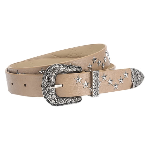 ZPAQI PU Leather Waist Belt Elegant Outfit Stylish Waistband Vintage Conchos Belt