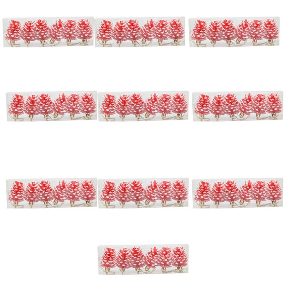 ZPAQI Pack of 10 Elegant Christmas Tree Decors Delicate Pine Cones Hanging Ornament