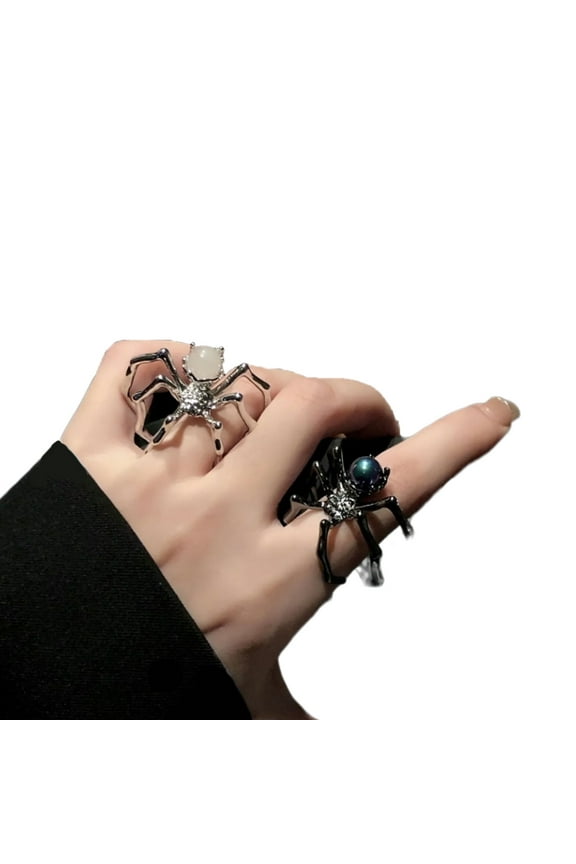 Pack of 2 Finger Rings Adjustable Rings Women Opening Rings Spiders Shaped