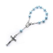 ZPAQI Pearl Finger Rosaries Baptism Rosary Small Rosary with Cross Party Favor