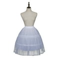 thumbnail image 1 of ZPAQI Petticoat Crinoline Short Half Slips Wedding Accessories 19.7 Inches White Hoop Skirt Vintage Underskirt for Women Girls, 1 of 10
