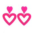 thumbnail image 1 of ZPAQI Pink Acrylic Double Heart Earrings Big Geometric Heart Stud Earring Fashion, 1 of 21