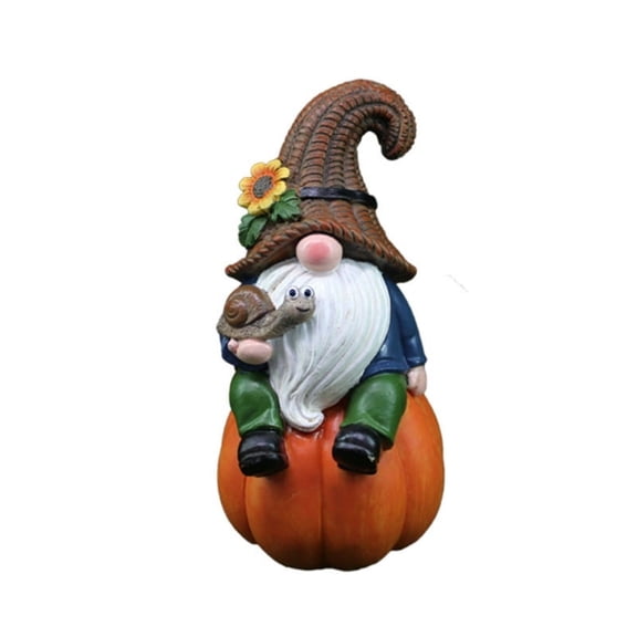 ZPAQI Pumpkin Gnomes Garden Statue Fall Gnomes Ornaments Yard Lawn Outdoor Decoration