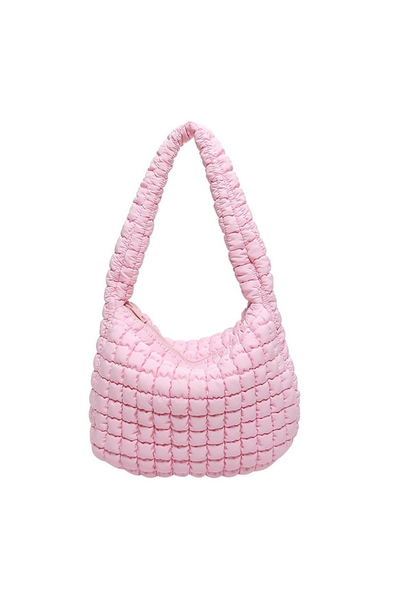 Quilted Puffer Bag Large Down Cotton Shoulder Carryall Underarm Purse for Women