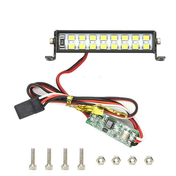 ZPAQI RC Light Kit, Roof Light Bar 55mm 16 LED Lamp for 1/10 RC Car TRX4, Scx10