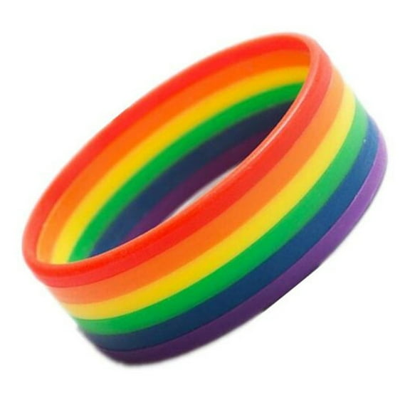 ZPAQI Rainbow Letters Sports Silicone Wristband Six-Color Gay Lesbian Pride Bracelet