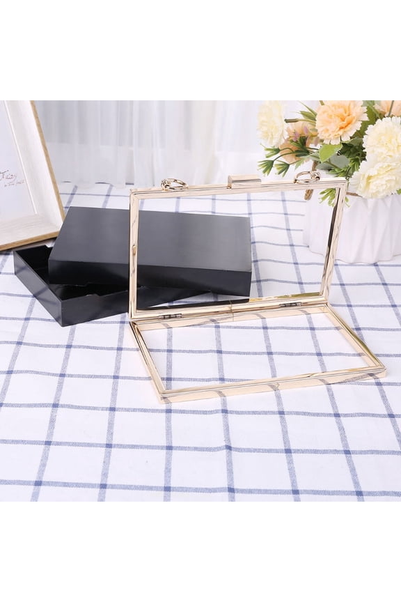 Rectangle Metal Frame Box Purses Handles for DIY Handbags Evening Bag Clutch Acc For Valentine's Day gifts