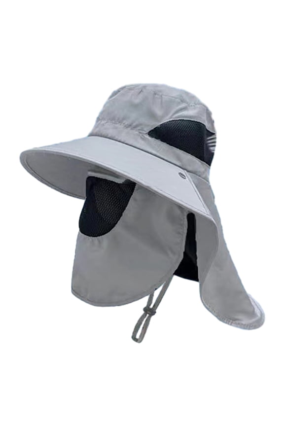Removable Fisherman Hat with Neck Flap Breathable Wide Brims Bucket Hat