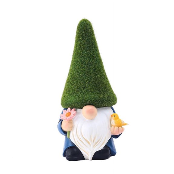 ZPAQI Resin Faceless Gnome Doll Figurines Garden Pygmy Flower Holding Handicraft