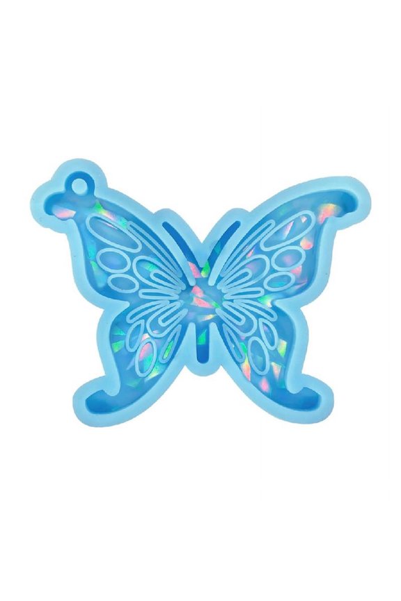 Resin Keychain Mold Holographic Pendant Mold Butterfly-Epoxy Casting Mold
