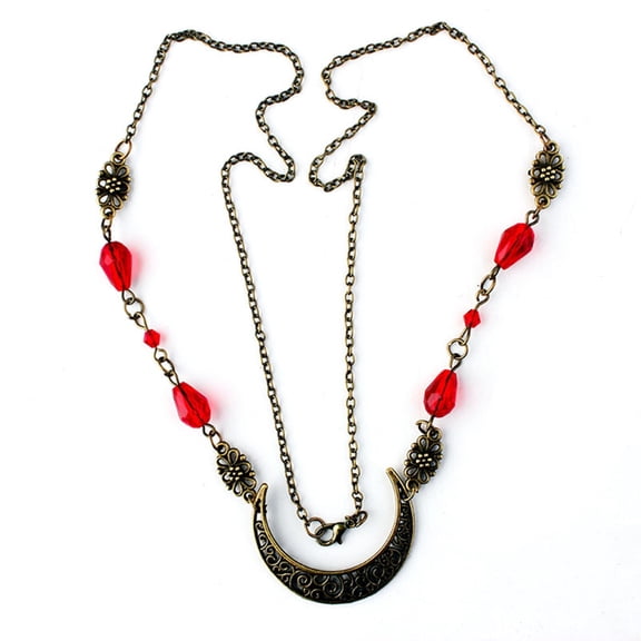 ZPAQI Retro Natural Stone Crystal Beads Moon Head Chain Wedding Headband Female